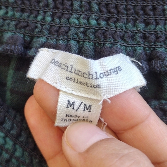 Beach Lunch Lounge - Plaid Off Shoulder Blouse - Picture 12 of 13